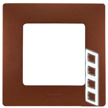 Рамка установочная 4-постовая цвет какао, Legrand серии Etika